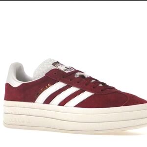 Adidas Gazelle Bold Shadow Red Platform Sneakers Size 8